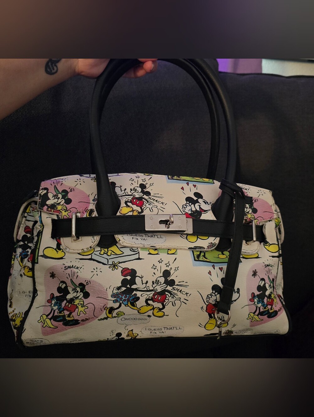 Vintage Disney Park Purse Minnie Mickey Mouse Retro Comic Handbag
